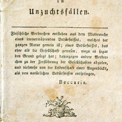 Johann Jakob Cella, Über Verbrechen und Strafe in Unzuchtsfällen, Zweibrücken und Leipzig, 1787
