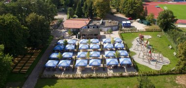 Luftaufnahme - Valentines Biergarten in Zweibrücken