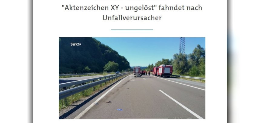 Aktenzeichen XY-ungelöst fahndet nach Unfallverursacher ...