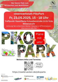 Poster PikoParks - Ideenwerkstatt Schwalbenstr. 23.05.2025