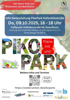 Poster PikoParks - Info-Veranstaltung Hofenfelsstraße 09.10.2025 Poster PikoParks - Info-Veranstaltung Hofenfelsstraße 09.10.2025